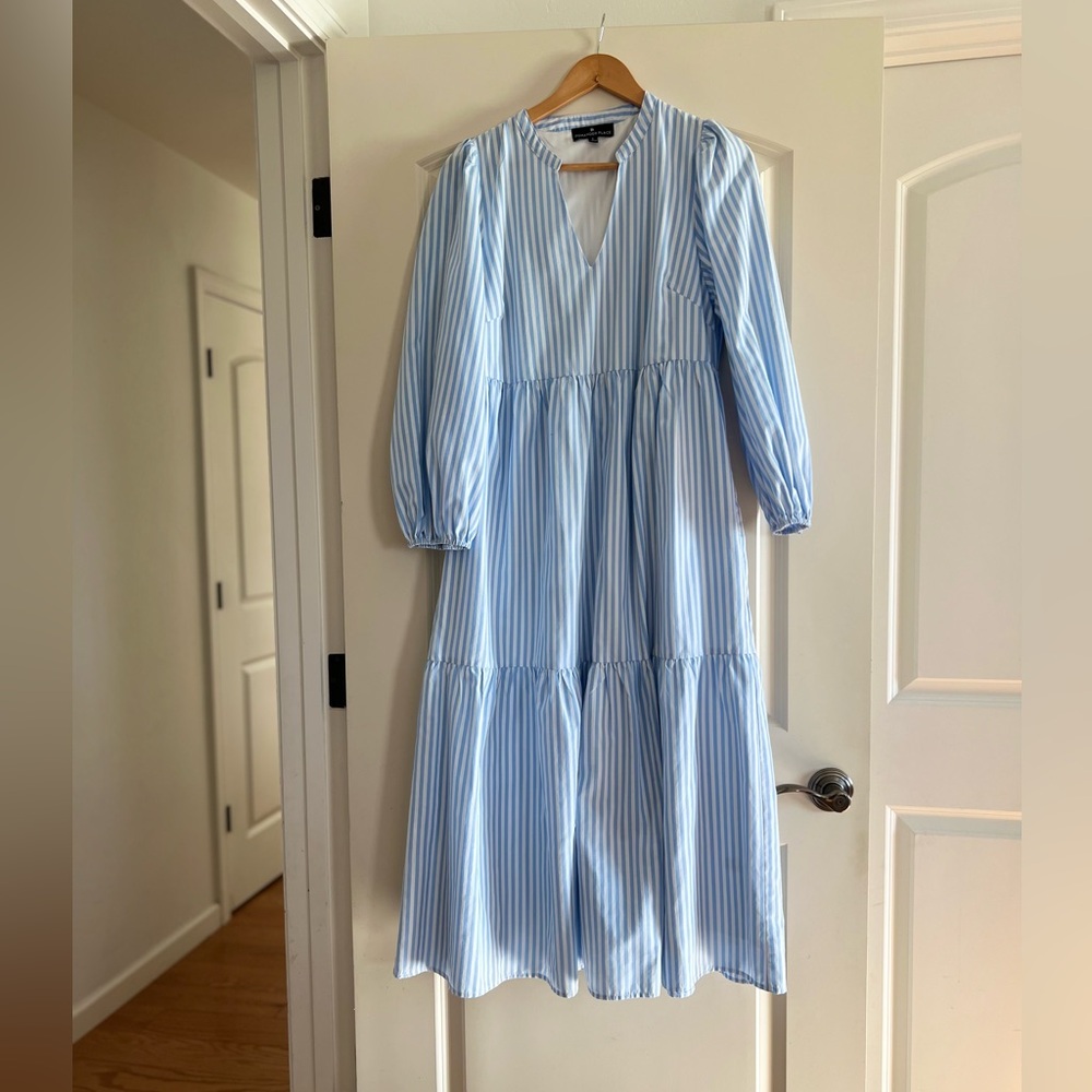 Blue Striped Women's Dress